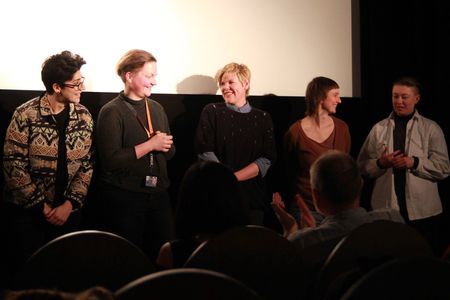 With Leila Mukhida, Nadja Krueger, Han Van Acoleyn and Alana Lake at Mixed Messages Premiere Movemento Berlin