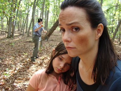 Samantha Worthen (Sharon) and Emma Page (Tracey) on set of 