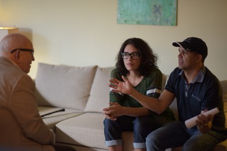 Still of Ed Asner, Carlie Guevara and Flavio Alves in The Garden Left Behind