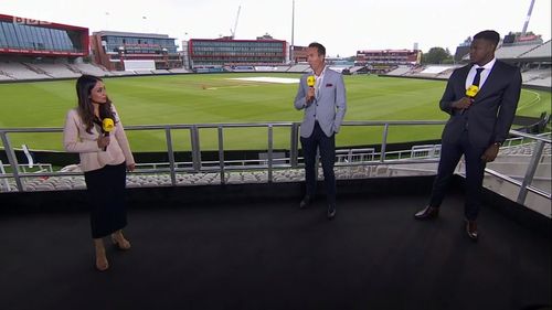 Carlos Brathwaite, Michael Vaughan, and Isa Guha in Cricket: Today at the Test (2020)