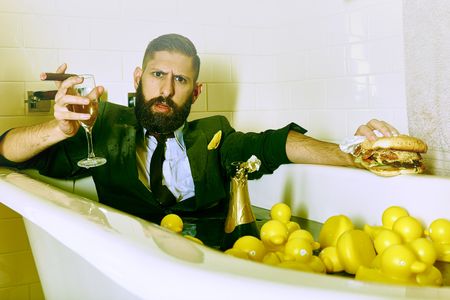 Mark Samual Bonanno in Bathtub with Duckies