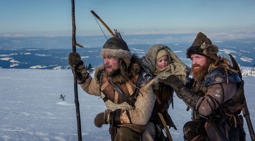 Jakob Oftebro, Kristofer Hivju, and Jonathan Oskar Dahlgren in The Last King (2016)