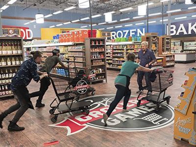 Darnell Ferguson, Samantha Mitchell, Guy Fieri, and Sammy Monsour in Guy's Grocery Games (2013)