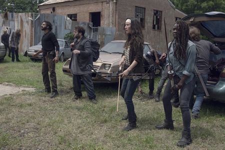 Dan Fogler, Danai Gurira, Eleanor Matsuura, and Avi Nash in The Walking Dead (2010)