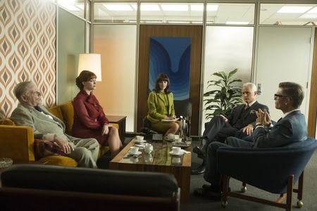 Harry Hamlin, Christina Hendricks, Robert Morse, John Slattery, and Christine Garver in Mad Men (2007)