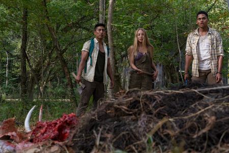 Adain Bradley, Charlotte Vega, and Adrian Favela in Wrong Turn (2021)