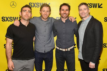 Josh Lowell, Brett Lowell, Tommy Caldwell, and Kevin Jorgeson at an event for The Dawn Wall (2017)