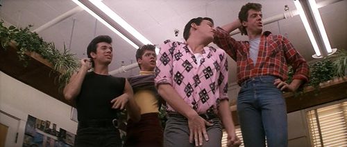 Christopher McDonald, Peter Frechette, Leif Green, and Adrian Zmed in Grease 2 (1982)