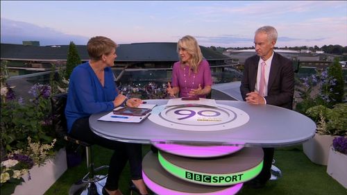 Clare Balding, John McEnroe, and Tracy Austin in Today at Wimbledon (1964)