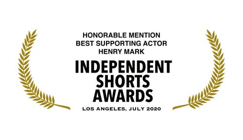 My award for the film, DR. DADDY, at the Los Angeles International Short Film Festival, July 2020