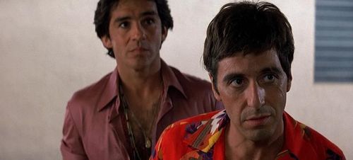 Al Pacino and Pepe Serna in Scarface (1983)