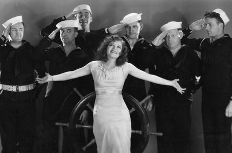 Clara Bow, Rex Bell, Ray Cooke, Eddie Dunn, Eddie Fetherston, Harry Green, and Fredric March in True to the Navy (1930)