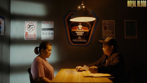 Mel Kimura and Geraldine Villamil in Royal Blood (2023)