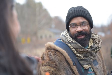 Jeremy Dash as Isaac, behind the scenes of The Dark Age