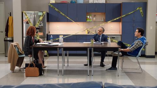 Bob Glouberman, Maria Thayer, and Ben Feldman in Superstore: Depositions (2021)