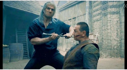 Henry Cavill and Tomasz Krzemieniecki in The Witcher (2019)