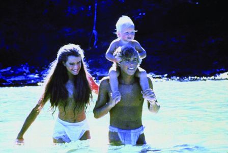 Brooke Shields, Christopher Atkins, and Bradley Pryce in The Blue Lagoon (1980)