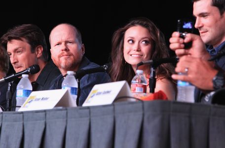 Nathan Fillion, Sean Maher, Joss Whedon, and Summer Glau at an event for Firefly (2002)