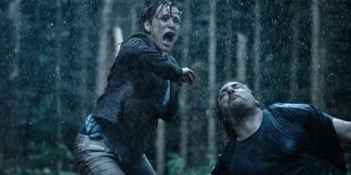 Iben Hjejle and Rasmus Hammerich in The Rain (2018)