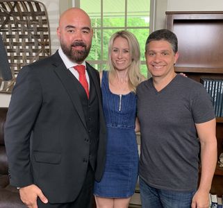 Still of Joseph D. McBride, Esq., Mandy Del Rio, and Jack Thomas Smith on the set of Shame of a Nation (2022)