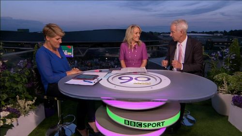 Clare Balding, John McEnroe, and Tracy Austin in Today at Wimbledon (1964)