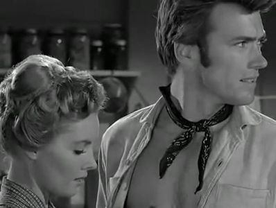 Clint Eastwood and Jan Harrison in Rawhide (1959)