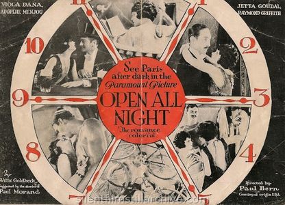 Viola Dana, Maurice 'Lefty' Flynn, Jetta Goudal, Raymond Griffith, and Adolphe Menjou in Open All Night (1924)