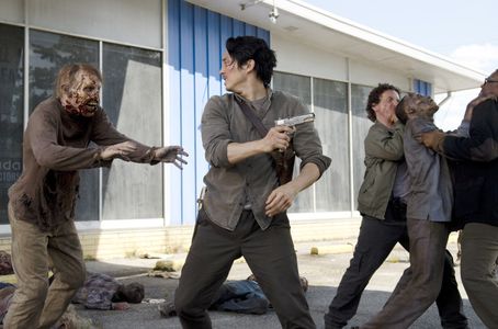 Michael Traynor, Steven Yeun, and Corey Hawkins in The Walking Dead (2010)