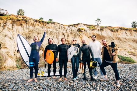 Producer Faith Fay filming with the band Switchfoot on the series 