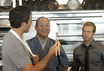 Scott Caan, Masaharu Morimoto, and Alex O'Loughlin in Hawaii Five-0 (2010)