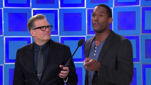 Drew Carey with Lawrence Saint-Victor on The Price Is Right