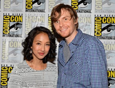 Maurissa Tancharoen and Jed Whedon at an event for Agents of S.H.I.E.L.D. (2013)