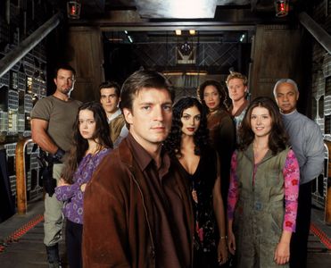 Adam Baldwin, Nathan Fillion, Ron Glass, Sean Maher, Jewel Staite, Gina Torres, Alan Tudyk, Morena Baccarin, and Summer 