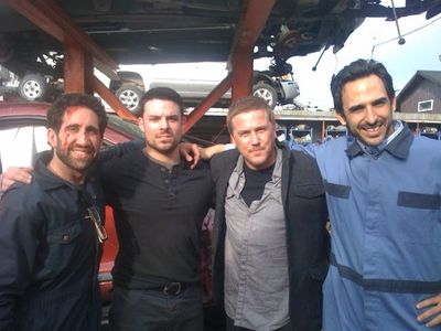 On the set of True Justice w/ Jesse Hutch, Lochlyn Munro and Amir Arison.