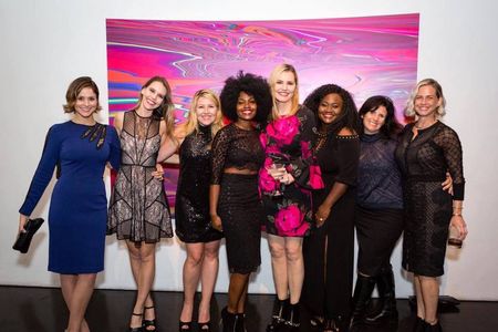 Candice Barley, Kate Parkin, Christy Lee Hughes, Geena Davis, Jozanne Marie, Susan Wright at Geena Davis Institute on Ge