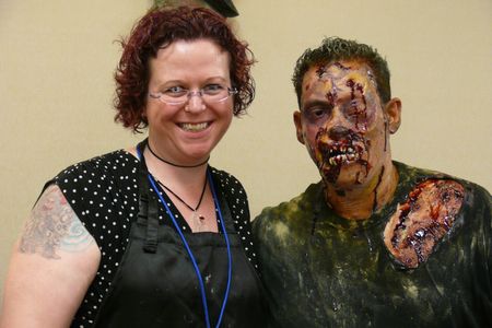 Midian Crosby at zombie makeup competition at Starfest/Horrorfest 2012 Denver.