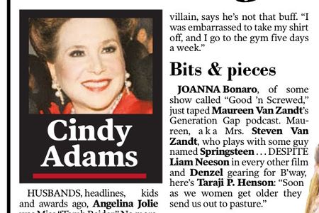 THE NEW YORK POST - CINDY ADAMS- BITS & PIECES 2/7/18