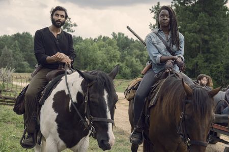 Dan Fogler, Danai Gurira, and Avi Nash in The Walking Dead (2010)