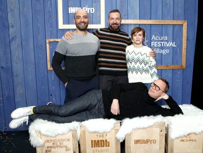 Alan Ball, Paul Bettany, Peter Macdissi, and Sophia Lillis at an event for Uncle Frank (2020)