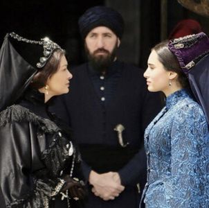 Nurgül Yesilçay, Aslihan Gürbüz, and Sevket Süha Tezel in The Magnificent Century: Kosem (2015)