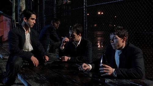 Leonardo DiCaprio, Mark Wahlberg, James Madio, and Patrick McGaw in The Basketball Diaries (1995)