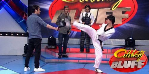 Eugene Domingo, Isko Salvador, Japoy Lizardo, and Prince Clemente in Celebrity Bluff (2012)