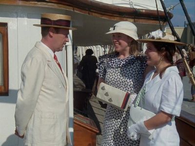 Melissa Greenwood, Victoria Hasted, and John Normington in Poirot (1989)