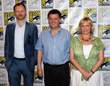 Mark Gatiss, Steven Moffat, and Sue Vertue at an event for Sherlock (2010)