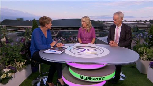 Clare Balding, John McEnroe, and Tracy Austin in Today at Wimbledon (1964)