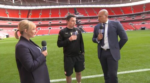 Kelly Cates, Chris Iwelumo, and Paul Heckingbottom in Football on 5: Goal Rush (2016)