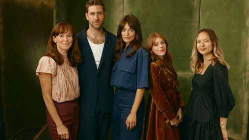 Amelia Gething, Frances O'Connor, Oliver Jackson-Cohen, Alexandra Dowling and Emma Mackey at Hollywood Reporter Studios 