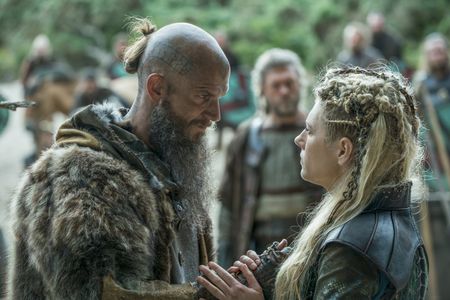 Adam Copeland, Gustaf Skarsgård, and Katheryn Winnick in Vikings (2013)