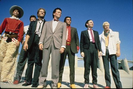 Jeff Goldblum, Clancy Brown, Peter Weller, Pepe Serna, Lewis Smith, and Billy Vera in The Adventures of Buckaroo Banzai 