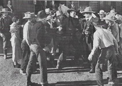 John Wayne, Phil Dunham, George 'Gabby' Hayes, Wally Howe, Barbara Sheldon, and Lloyd Whitlock in The Lucky Texan (1934)